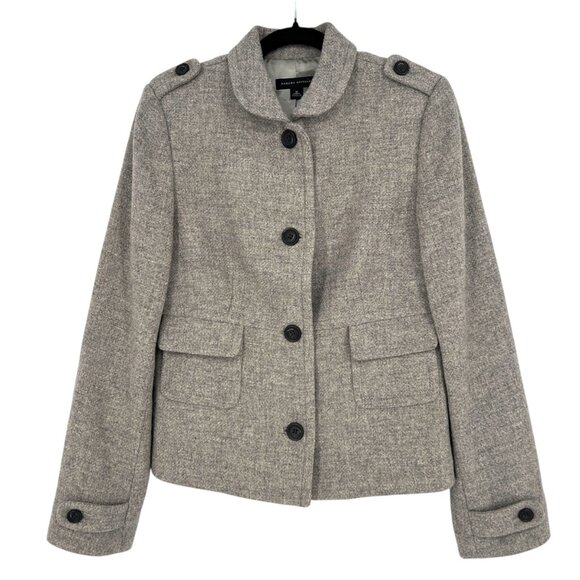 Banana Republic Tweed Wool Blend Peacoat Gray Size Medium - Picture 1 of 12